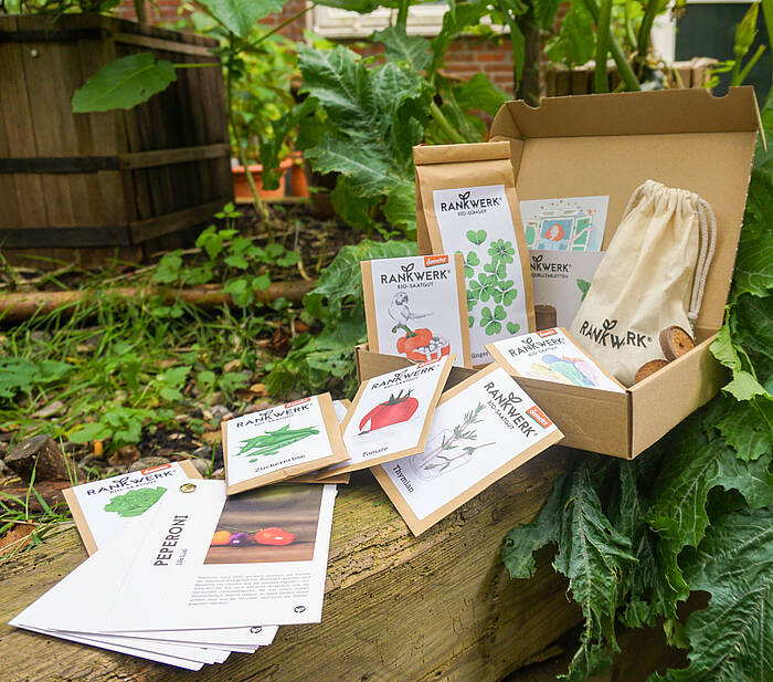 Gartenjahr Box draußen und offen